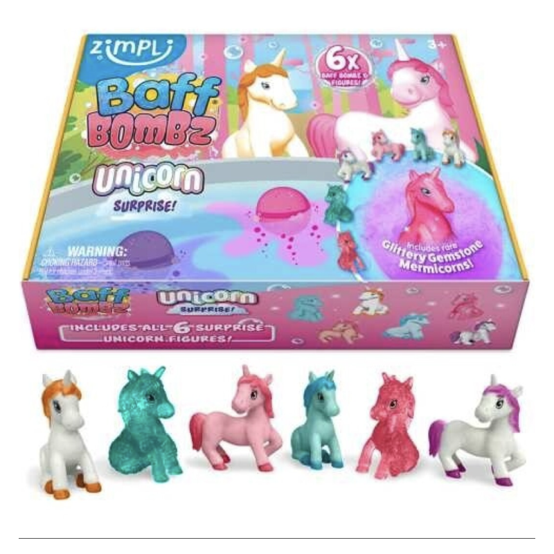 Bombas de baño Pack 6 Unicornios. Zimplikids